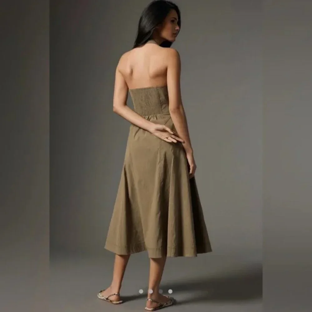 Anthropologie Zip-Front Corset Dress NWOT Size XXS - Picture 4 of 11